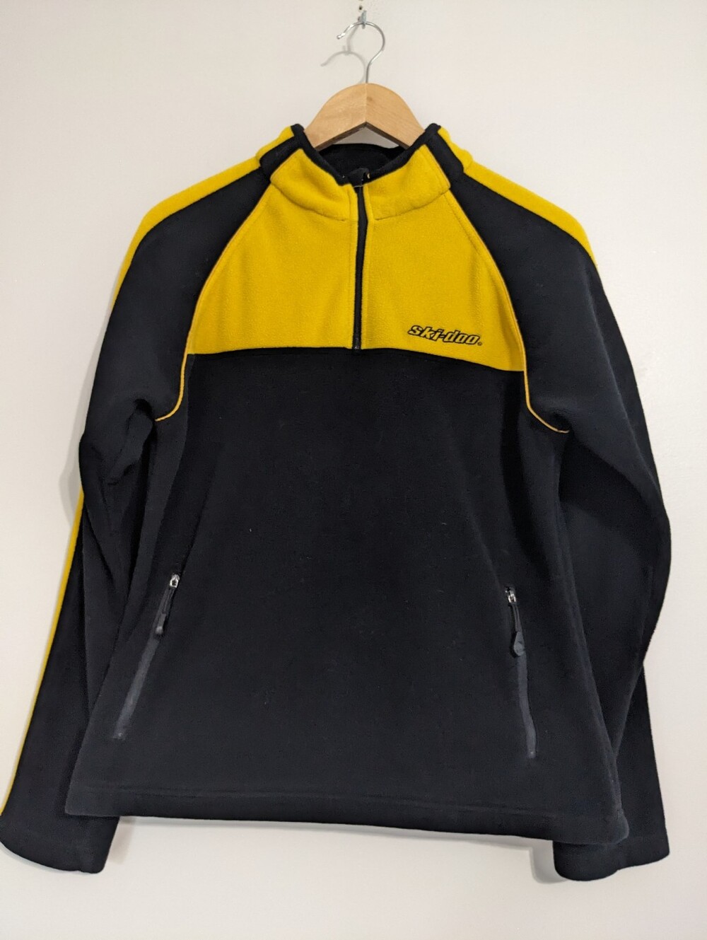 Ski-doo Sweatshirt 1/4 Zip Women's Med Fleece Long Sleeve Black Pockets Patch